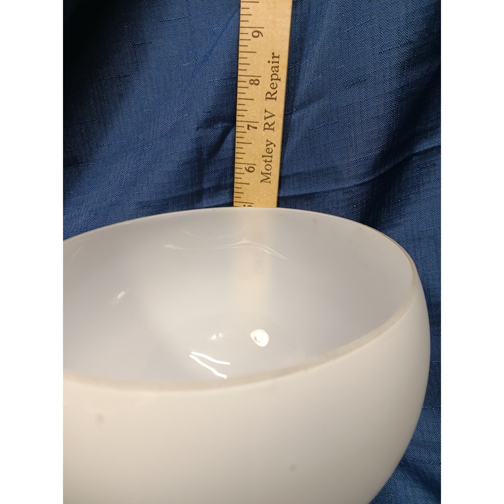 Opal White Glass Globe VTG Lamp Shade Replacement 8 Inch Dome Fitter MCM Style - Picture 7 of 10